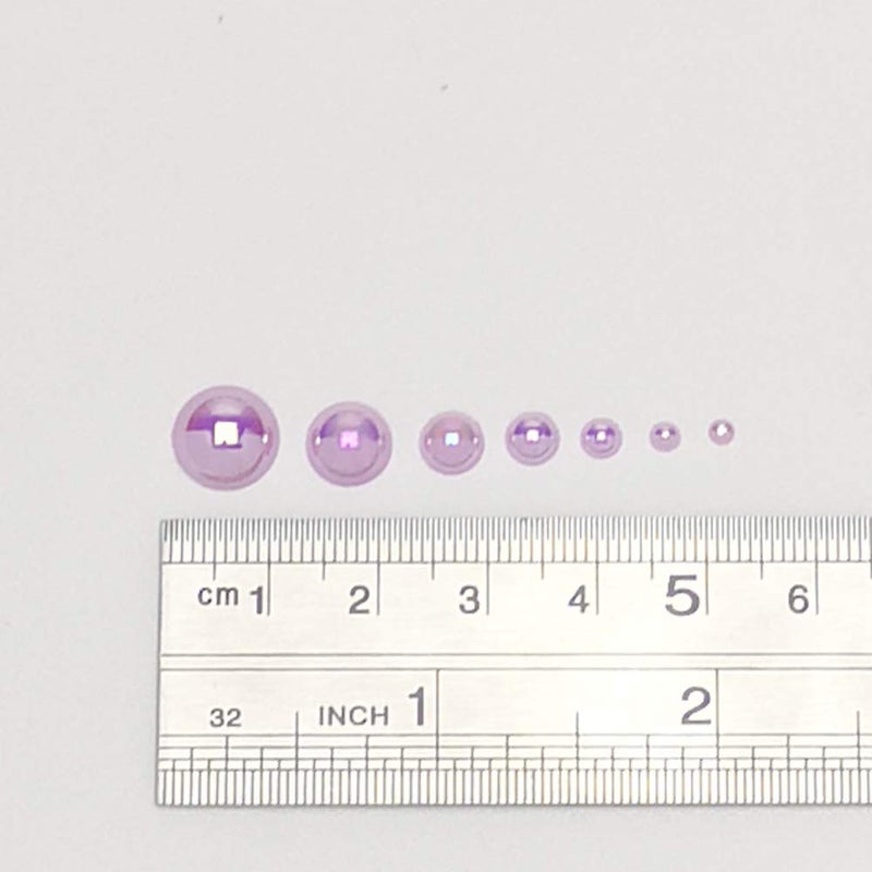 Chenkou Craft 3000PCS 1 Box Purple Round Flatback Imitation Half Pearls Bead Loose Beads Gem (Purple Half Ball) - Image 3